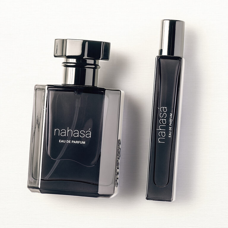 nahasá eau de parfum 50ml bottle and 10ml roller by source adage fragrances